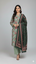 3 Piece – Printed Khaddar Suit