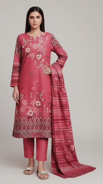 3 Piece - Printed Viscose Suit