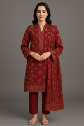 3 Piece – Printed Dhanak Suit