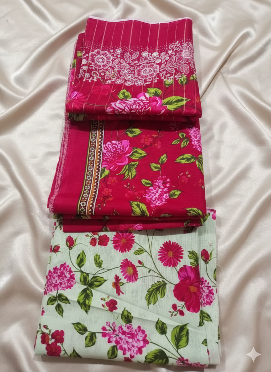 Bin Saeed Floral Khadar 3-Piece Suit